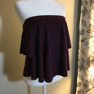 Strapless Faux Suede top